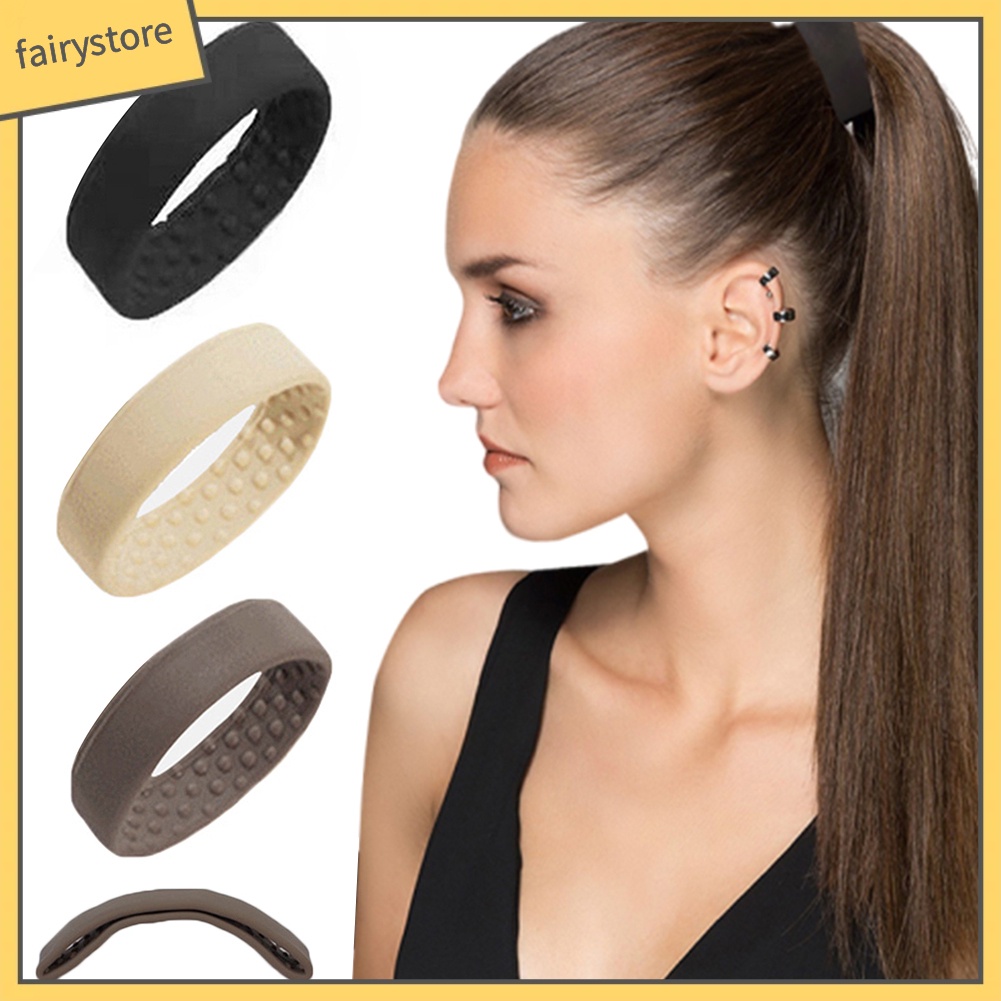 1 Dây Cột Tóc Silicon Co Giãn Màu Trơn Thời Trang Cho Nữ Giá Đỡ