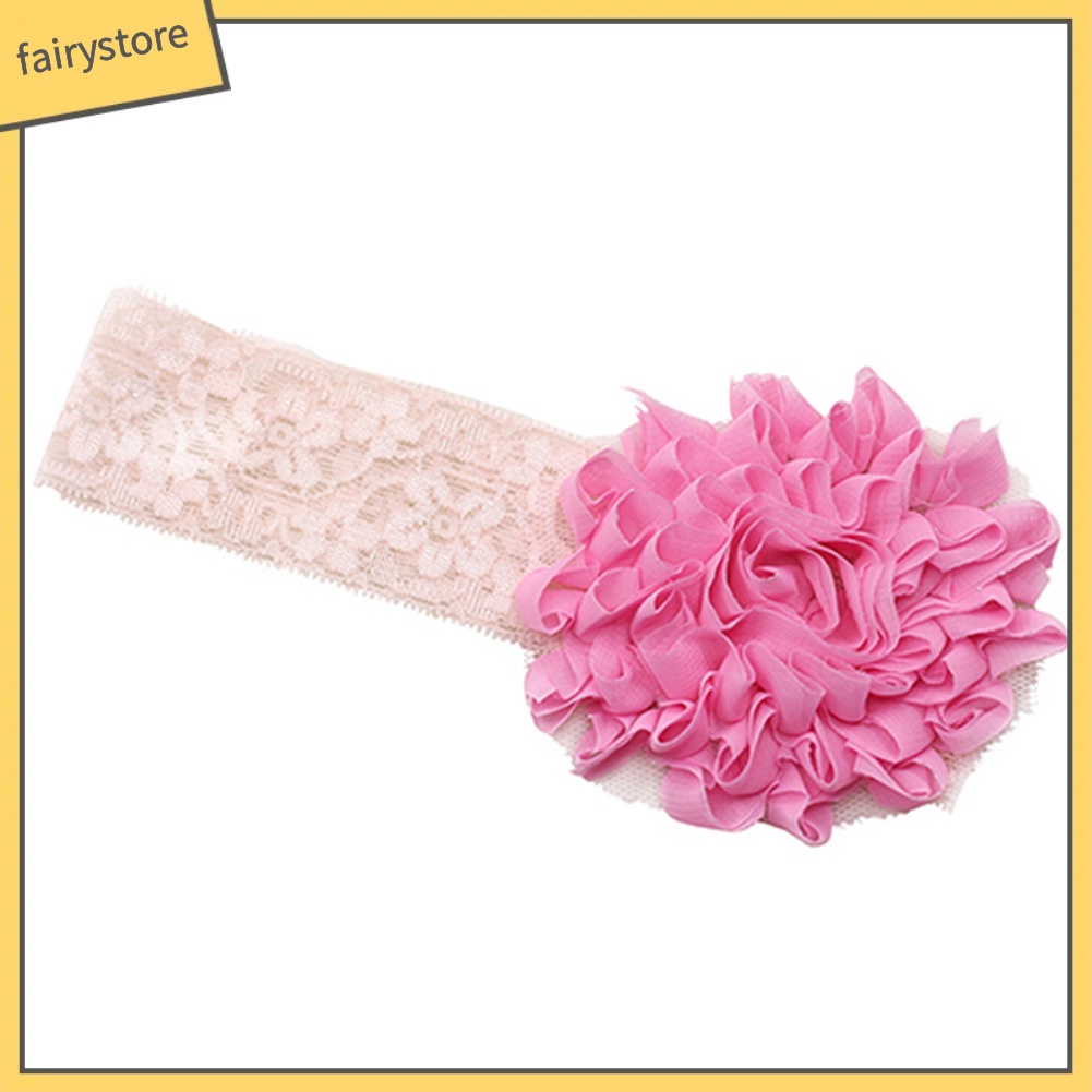 Băng Đô Vải Gạc Ren Hoa Co Giãn Ngọt Ngào Cho Bé Gái