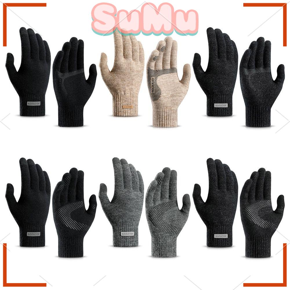1 Đôi Găng Tay Giữ Ấm Dày Dặn Có Thể Chạm Màn Hình Cảm Ứng