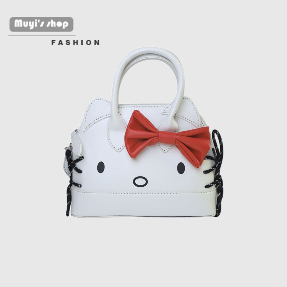 Túi Đeo Chéo Hình Tai Mèo Đính Nơ Xinh Xắn Cho Nữ