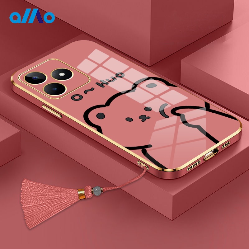 Ốp Điện Thoại Mềm Hình Gấu Cho Realme C53 Narzo N53 Realme 11 Pro + 10t 10 Pro + 9i Realme C55 C35 C30s C33 2023 C30 C31