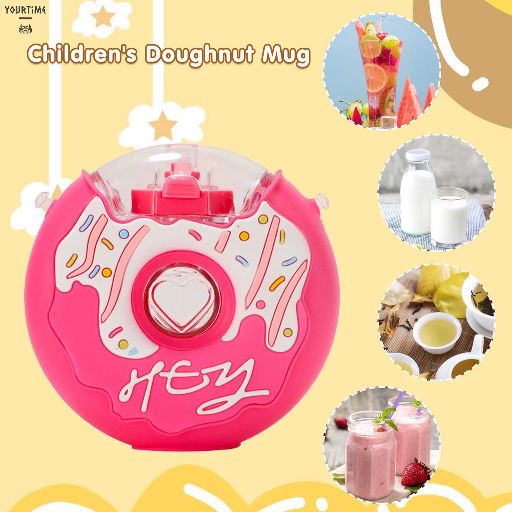 Bình Nước Nhựa 380ml Hình Bánh Donut Dễ Thương
