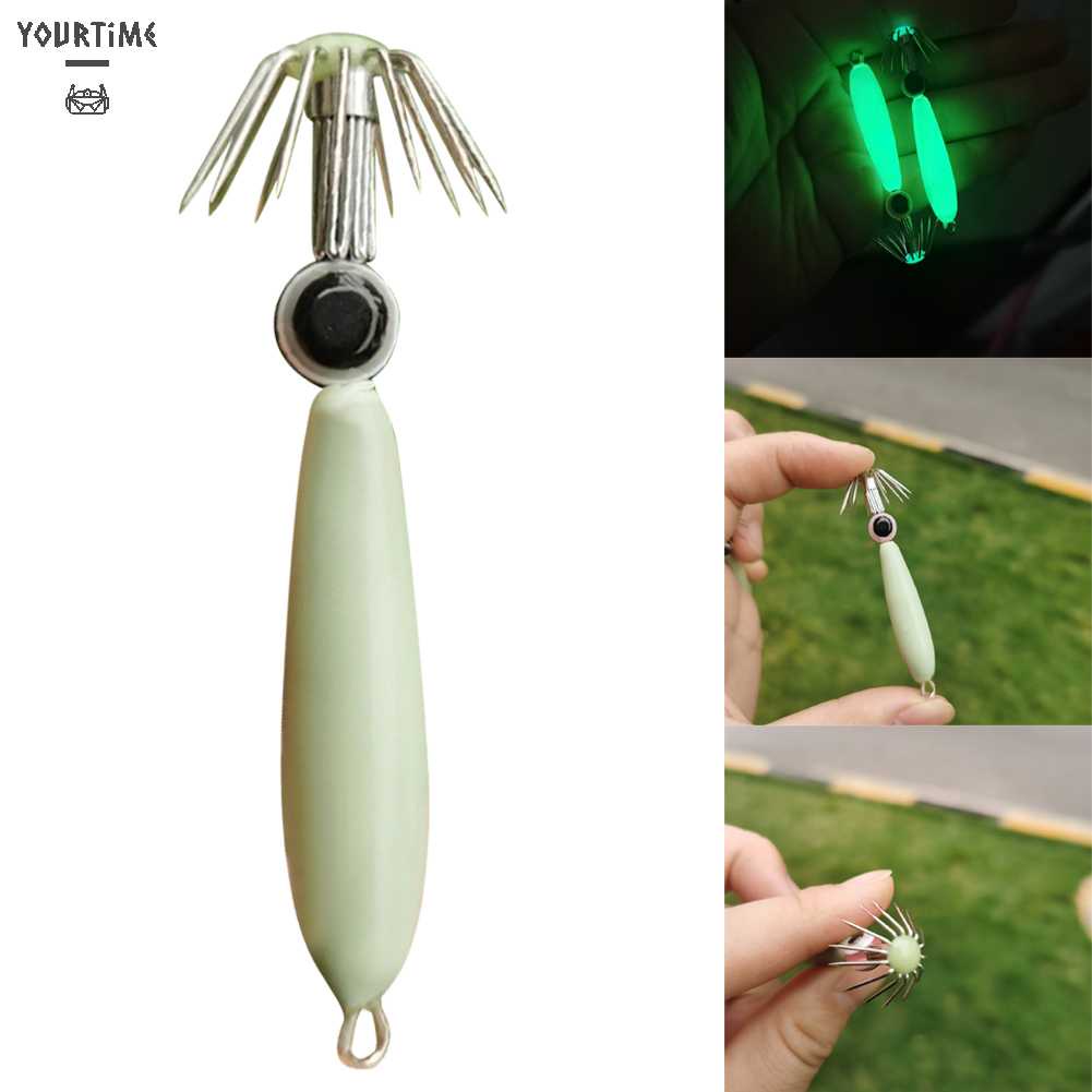 Mồi Câu Cá Giả Hình Bạch Tuộc Phát Sáng