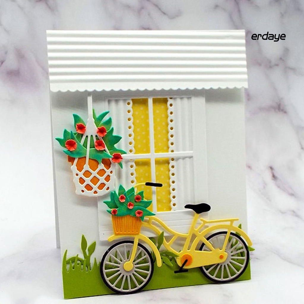 Khuôn Cắt Giấy Làm Từ Thép Carbon Hình Xe Đạp Trang Trí Scrapbook