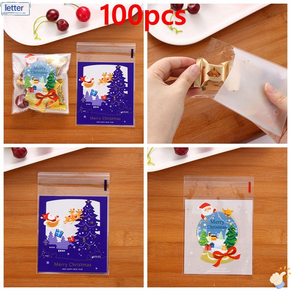 Set 100 Túi Đựng Bánh Quy Chủ Đề Giáng Sinh Dễ Thương