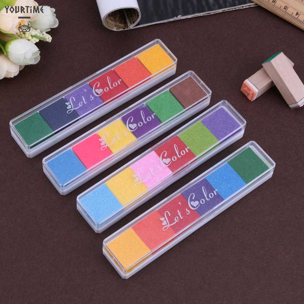 Đệm Mực Dấu Vân Tay 6 Màu Sắc Trang Trí Sổ Lưu Niệm DIY