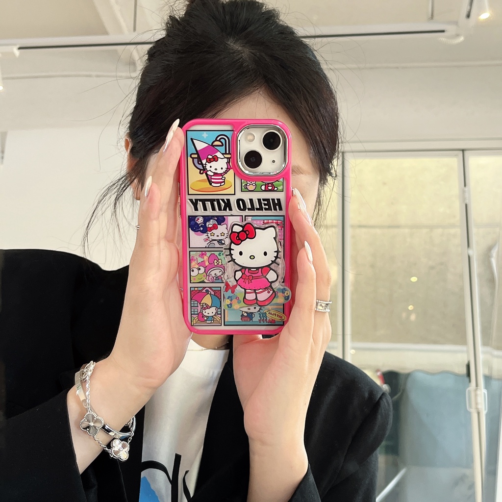 Ốp Điện Thoại TPU Mềm Trong Suốt Chống Rơi Họa Tiết Hoạt Hình Kuromi Cho iPhone 11 13 12 14 Pro Max Đứng