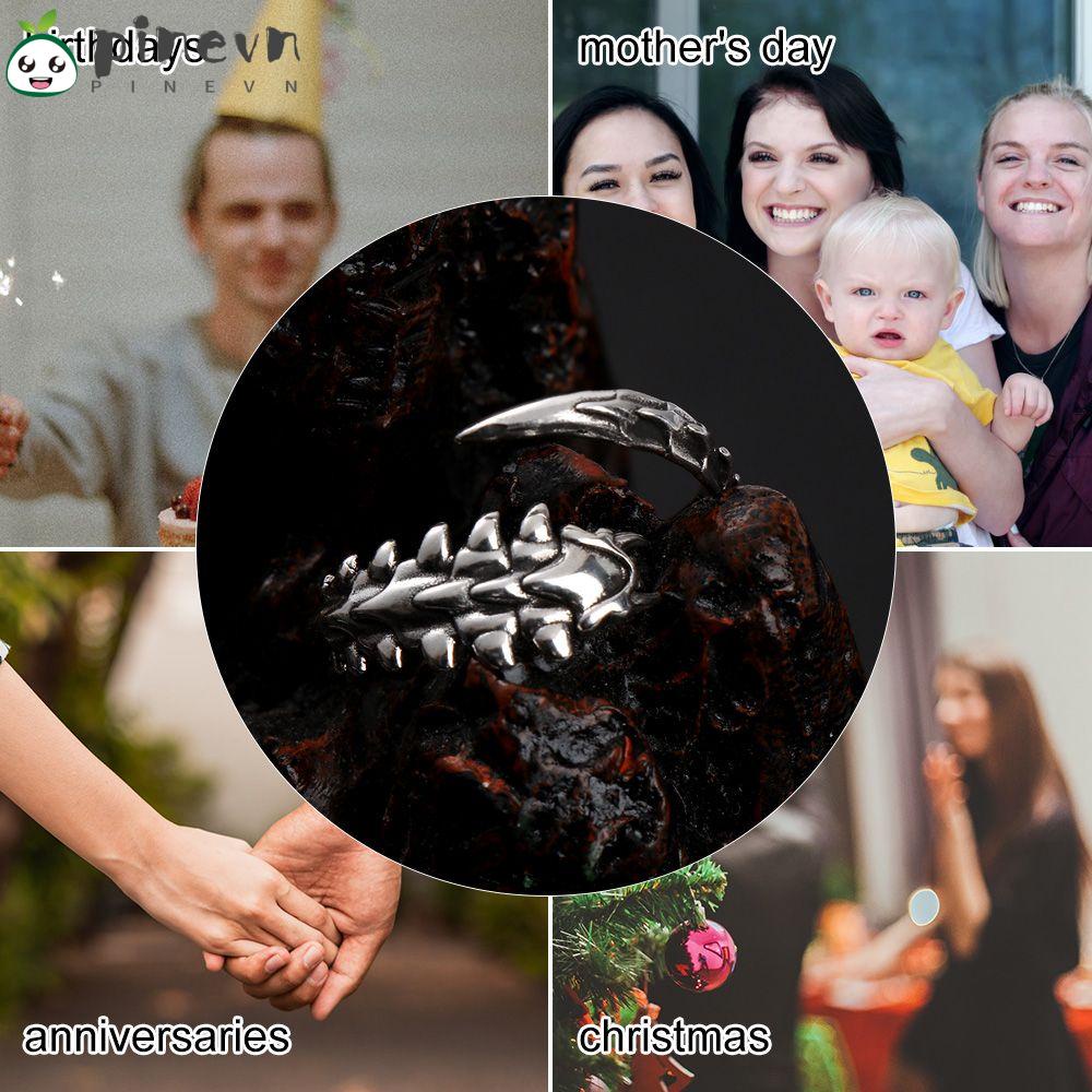 Nhẫn Hình Xương Phong Cách Punk Có Thể Điều Chỉnh Dành Cho Nam Và Nữ