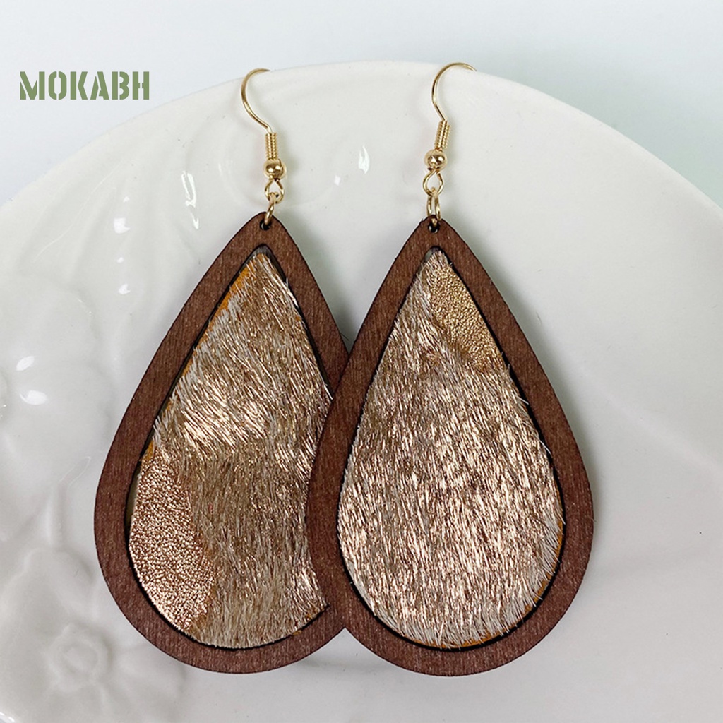 1 Đôi Bông Tai Họa Tiết Hình Giọt Nước Họa Tiết Da Báo Theo Phong Cách Bohemian