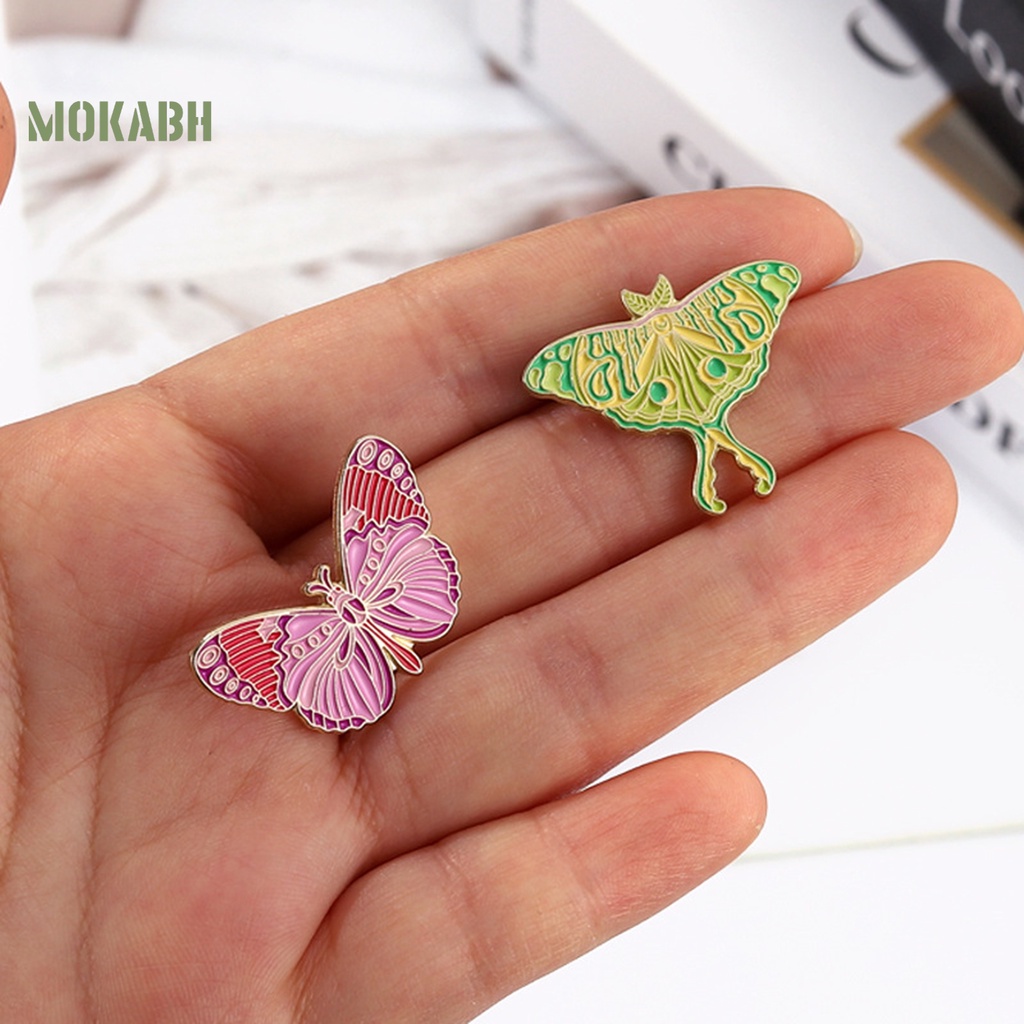 [Mok Abh] Trâm Cài Áo Hình Con Bướm Nhiều Màu Sắc Kiểu Dáng Vintage Hợp Thời Trang Cho Nữ