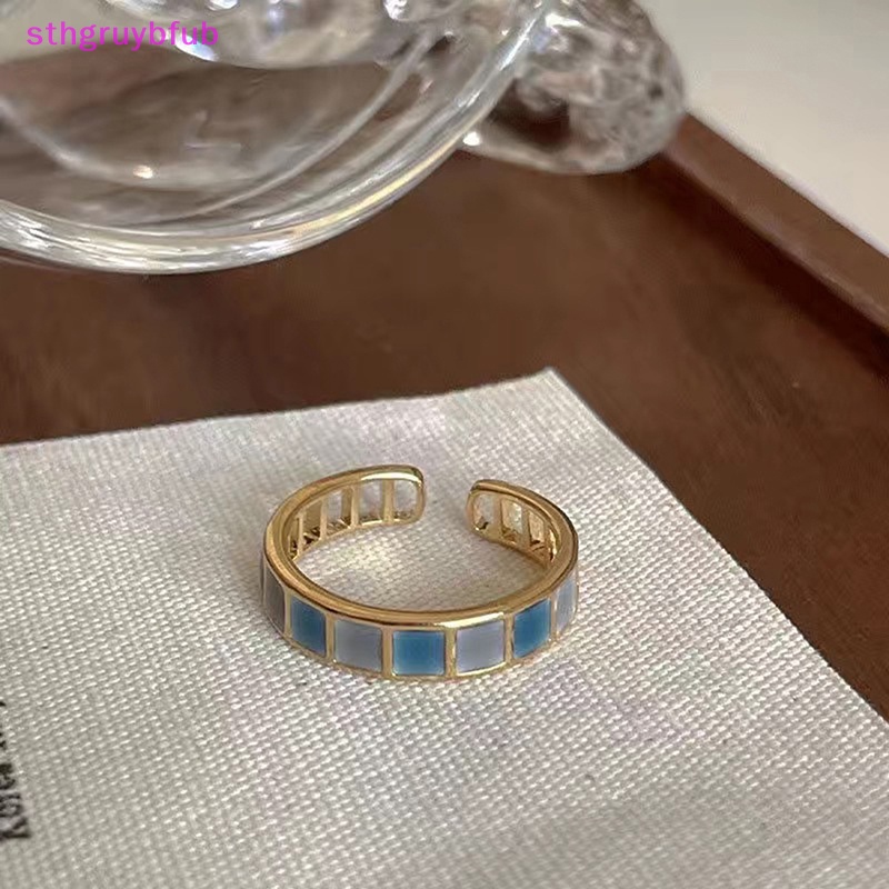 Nhẫn Kim Loại Mặt Tròn Nhiều Màu Sắc Phong Cách Vintage