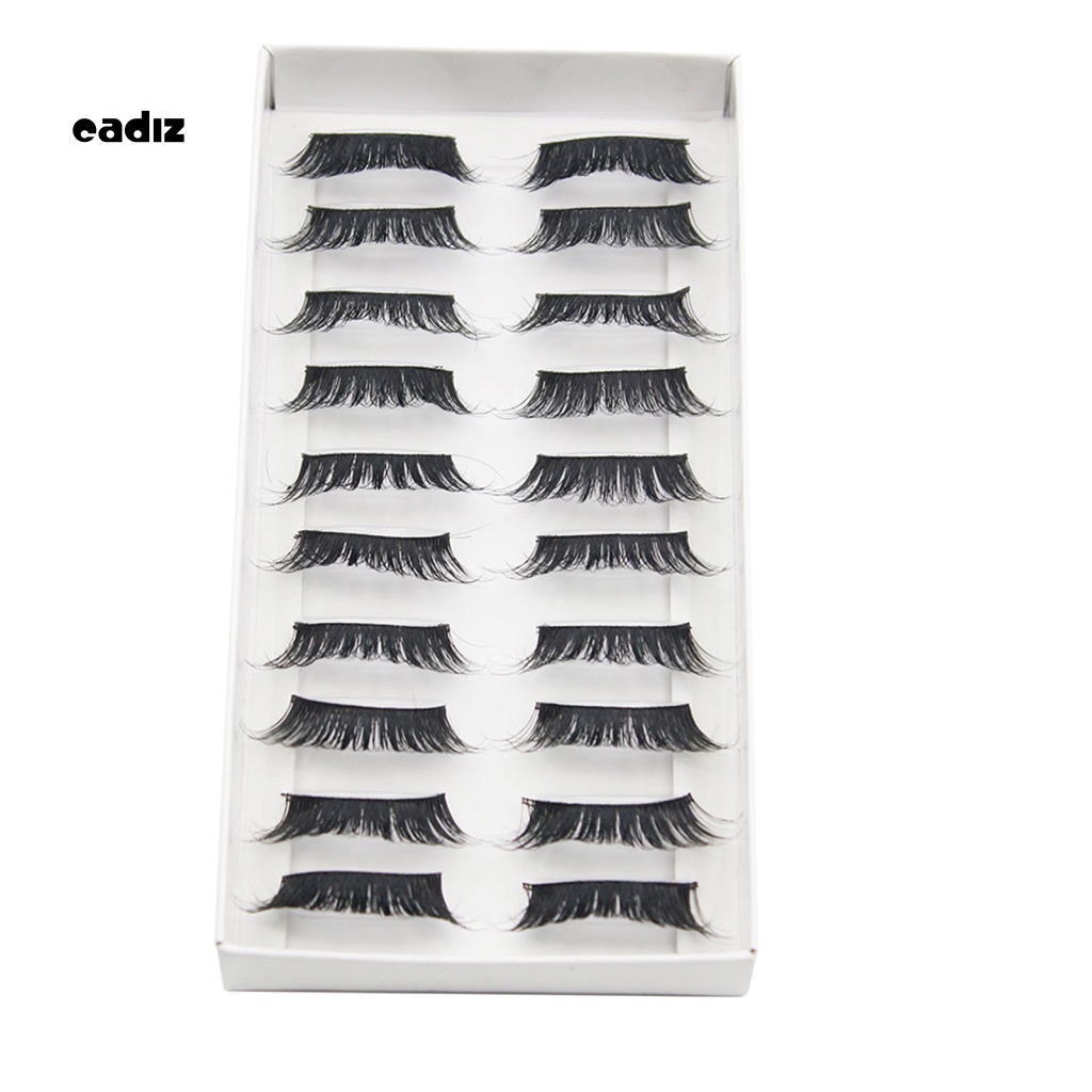 Set 10 Cặp Lông Mi Giả Dày Bằng Sợi Tổng Hợp Tự Nhiên Tái Sử Dụng Không Chứa Chất Nhờn