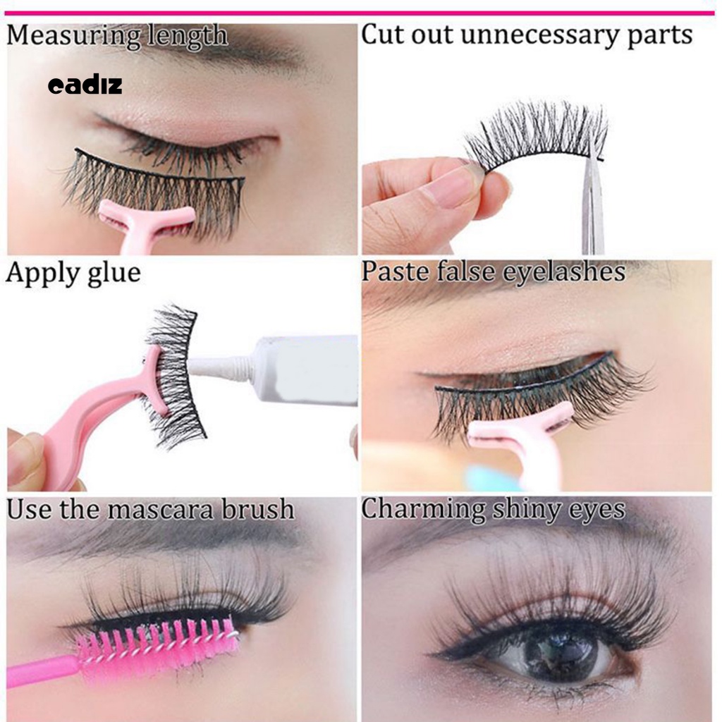 Set 10 Cặp Lông Mi Giả Sợi Fiber Nối Dài Trang Điểm Mắt Sành Điệu Cho Nữ