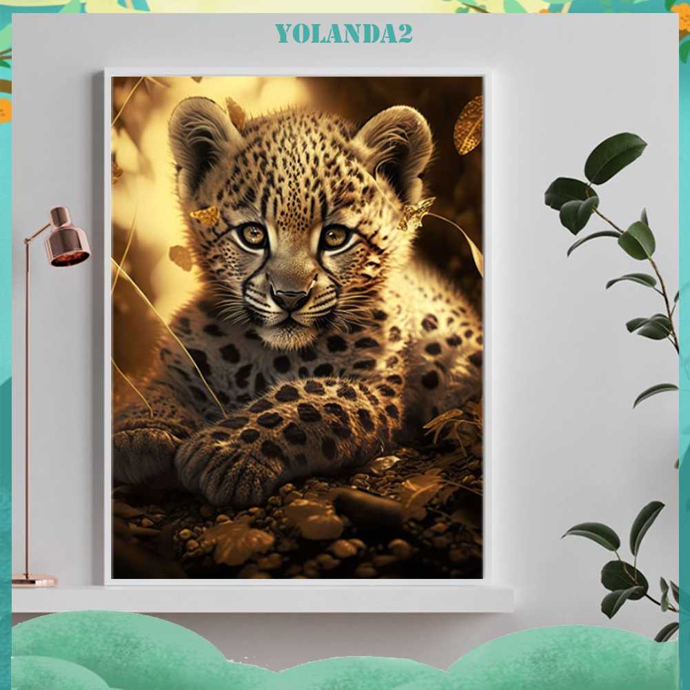 Bộ Tranh Đính Đá 5D Họa Tiết Cheetah Độc Đáo DIY Dùng Trang Trí Nhà Cửa