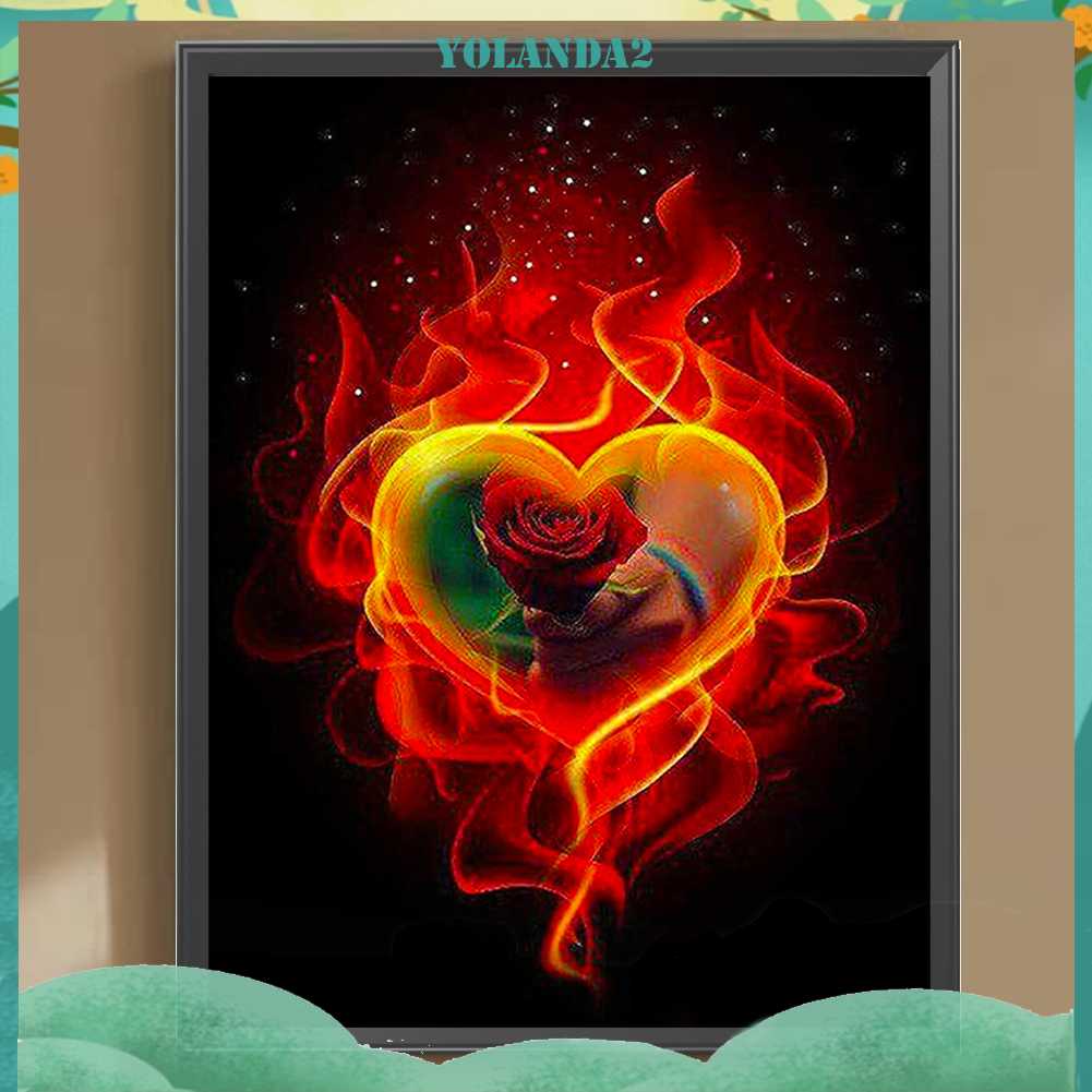 Tranh Đính Đá Kim Cương Toàn Bộ 5D DIY Hình Vẽ Hoa Trang Trí Nhà Cửa