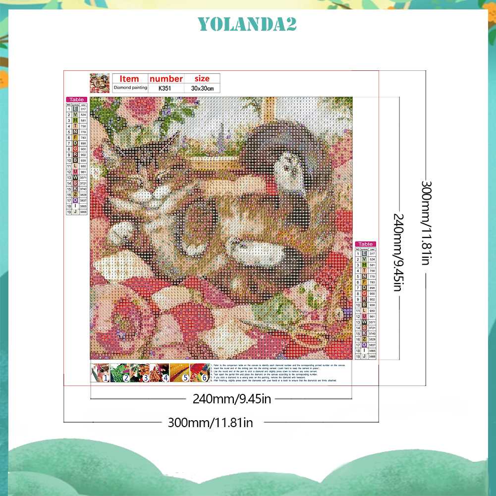 Tranh Đính Đá Kim Cương Toàn Bộ 5D DIY Hình Vẽ Mèo Trang Trí Nhà Cửa