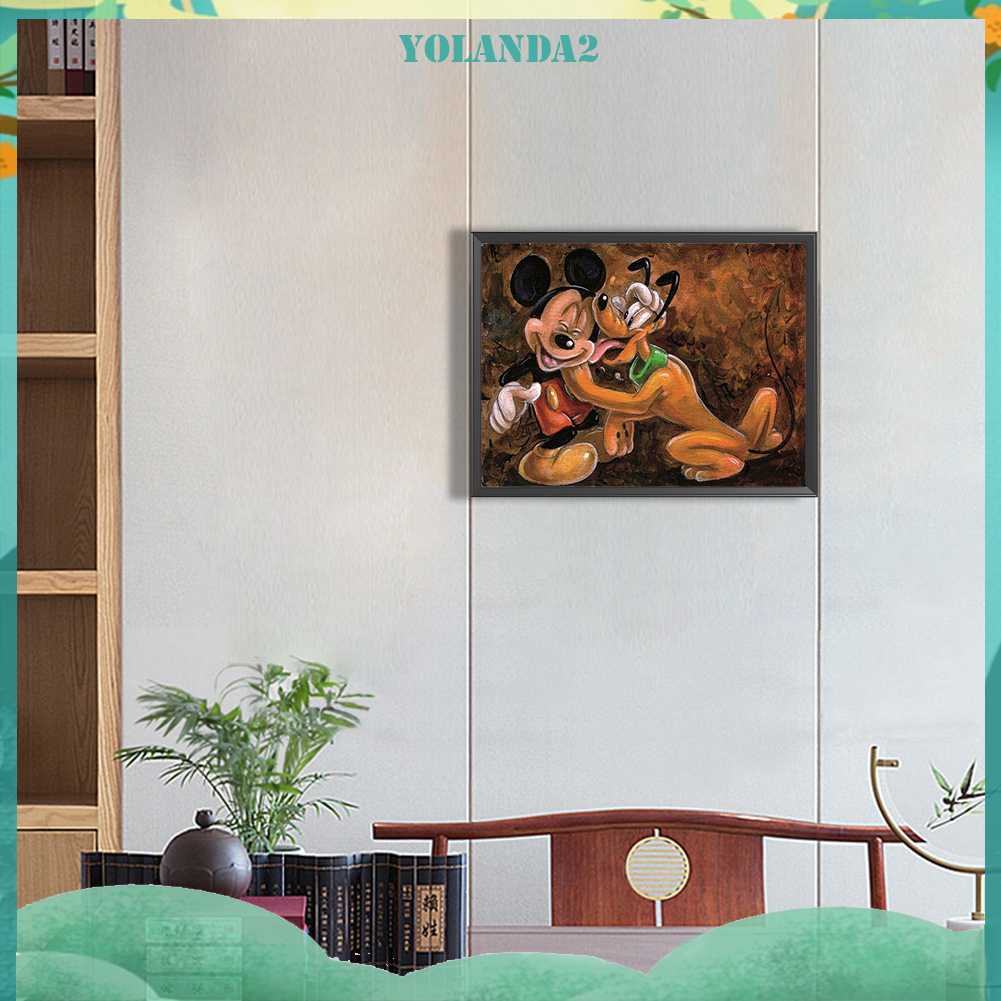 Tranh Đính Đá Kim Cương Toàn Bộ 5D DIY Hình Vẽ Chuột Mickey