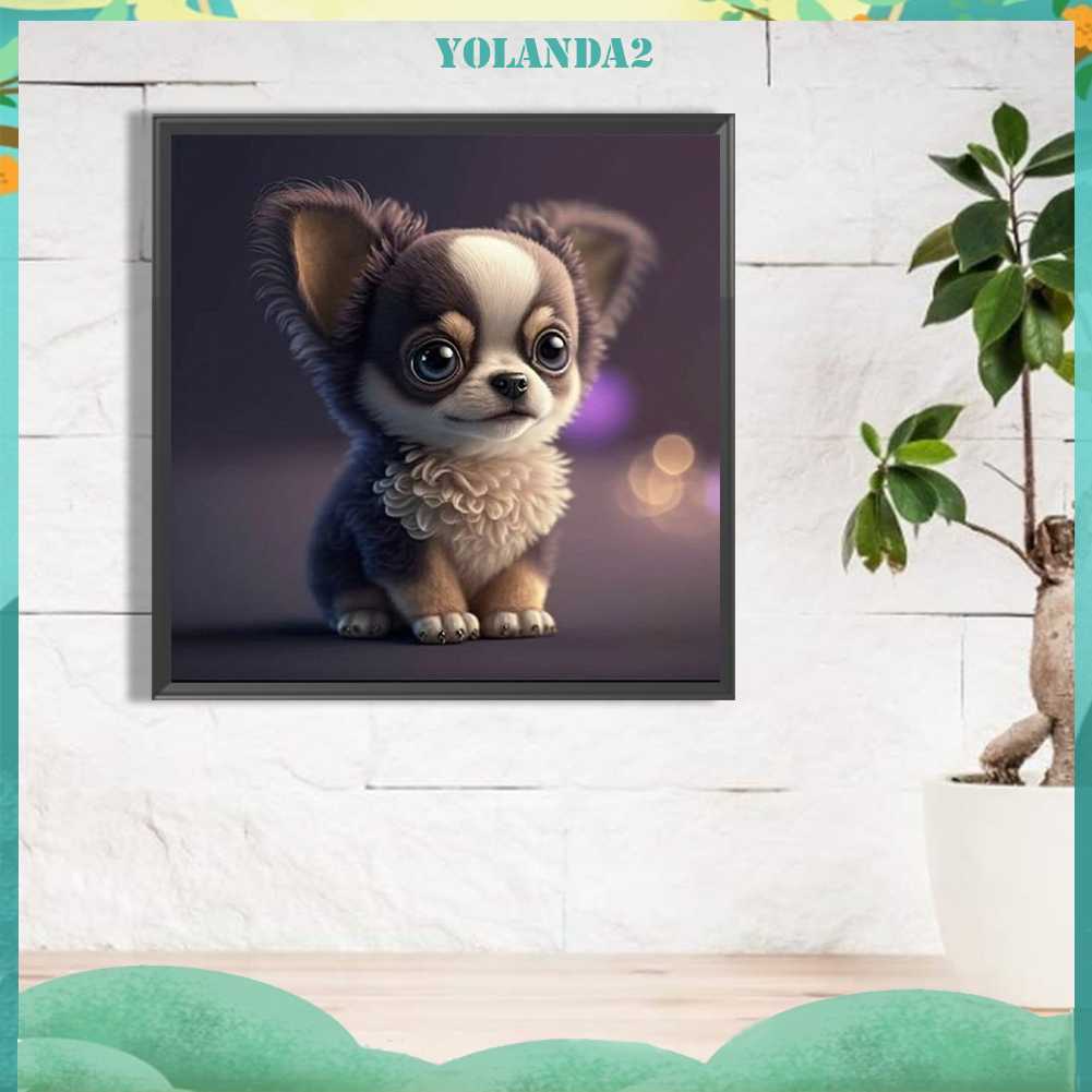 Tranh Đính Đá Kim Cương Toàn Bộ 5D DIY Hình Vẽ Chó Trang Trí Nhà Cửa