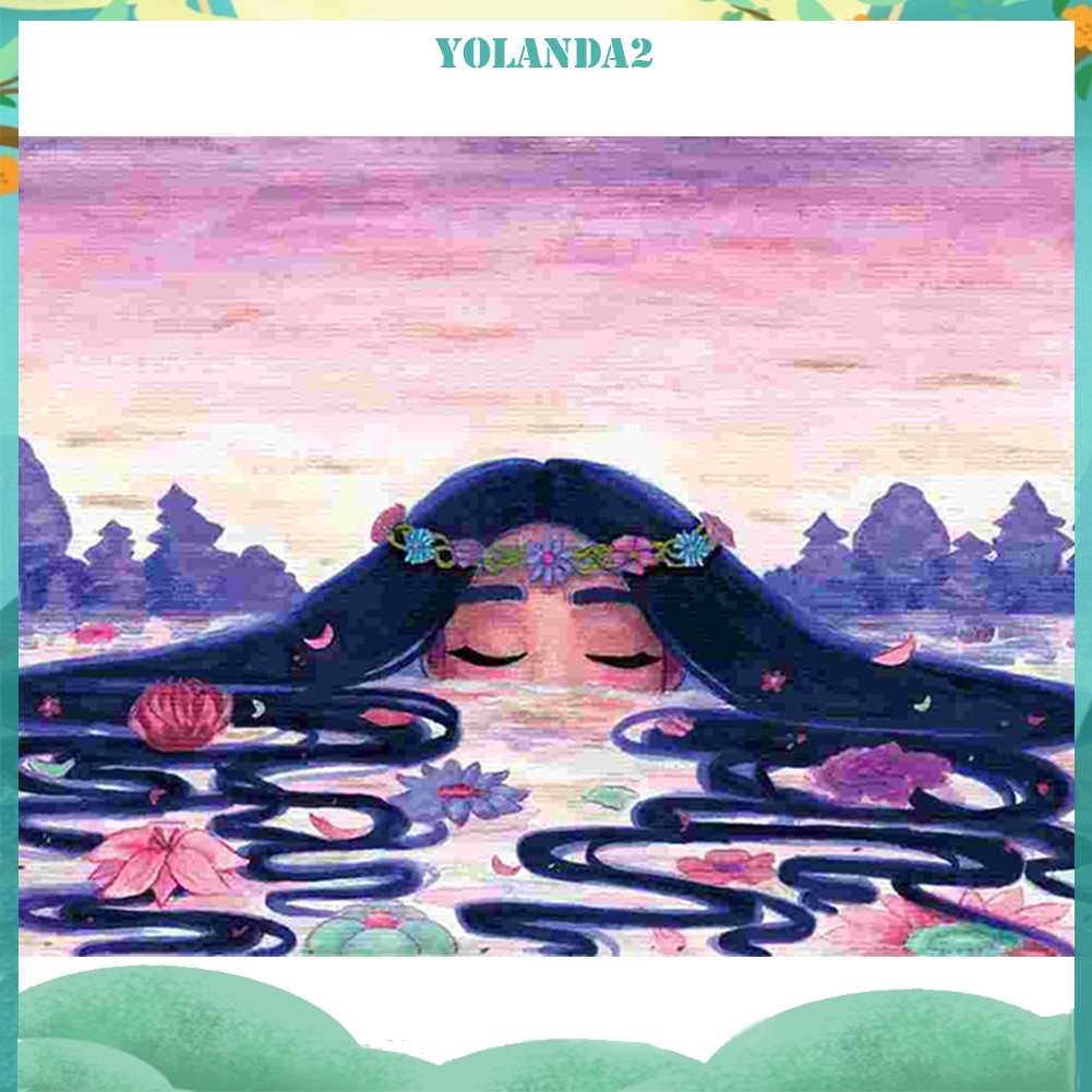 Tranh Đính Đá Kim Cương Toàn Bộ 5D DIY Hình Vẽ Cô Gái Trang Trí Nhà Cửa