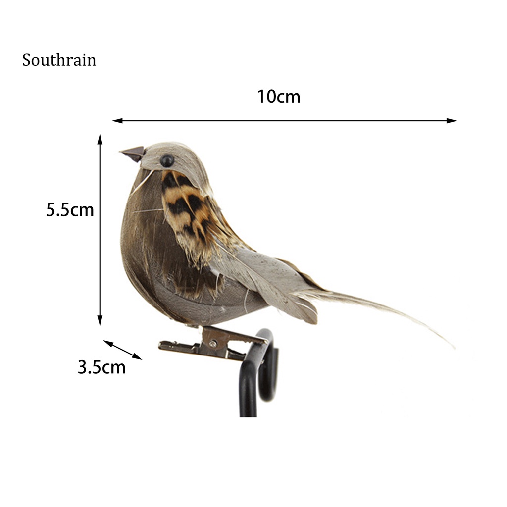 Chú Chim Sẻ Mắt 3D Bằng Kim Loại Gắn Lông Vũ Trang Trí Sân Vườn / Trong Nhà / Ngoài Trời