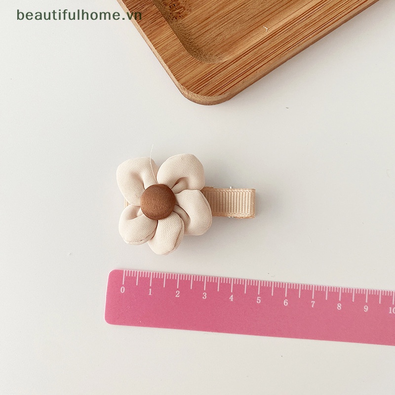 Set 4 / 2 Kẹp Tóc Nơ / Bông Hoa Màu Hồng Ngọt Ngào Cho Bé Gái