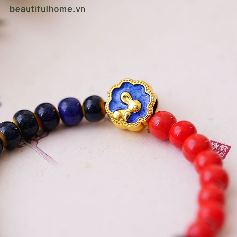 [beautifulhome] Vòng Tay Hạt Gốm Sứ Hình Thỏ Dễ Thương Phong Cách Trung Hoa Làm Quà Tặng Trang Sức Đám Cưới / Năm Mới [beauty]