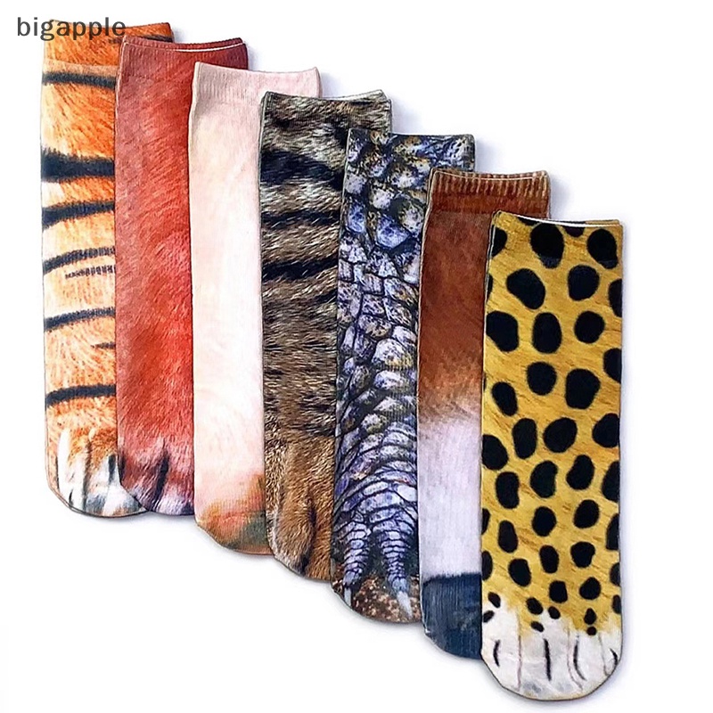 Bigapple Vớ Cotton Họa Tiết Da Báo / Hổ Vui Nhộn Đáng Yêu Unisex