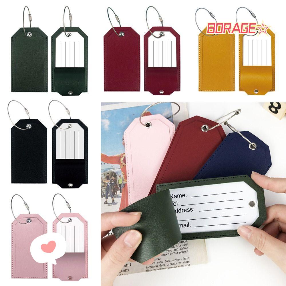 Nhãn Đánh Dấu Hành Lý Bằng Da PU Kèm Dây Buộc Tiện Dụng
