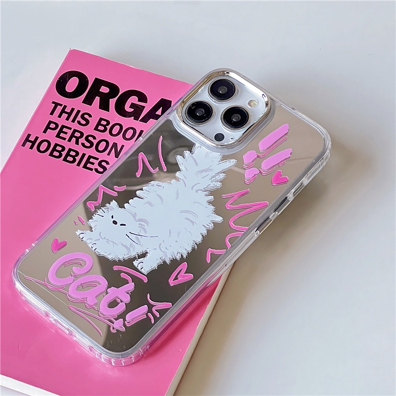 Ốp Điện Thoại Silicon Mềm Chống Sốc Tráng Gương Hình Mèo Hoạt Hình Thời Trang Cho iPhone 14 13 12 11 Pro Max 14 Plus