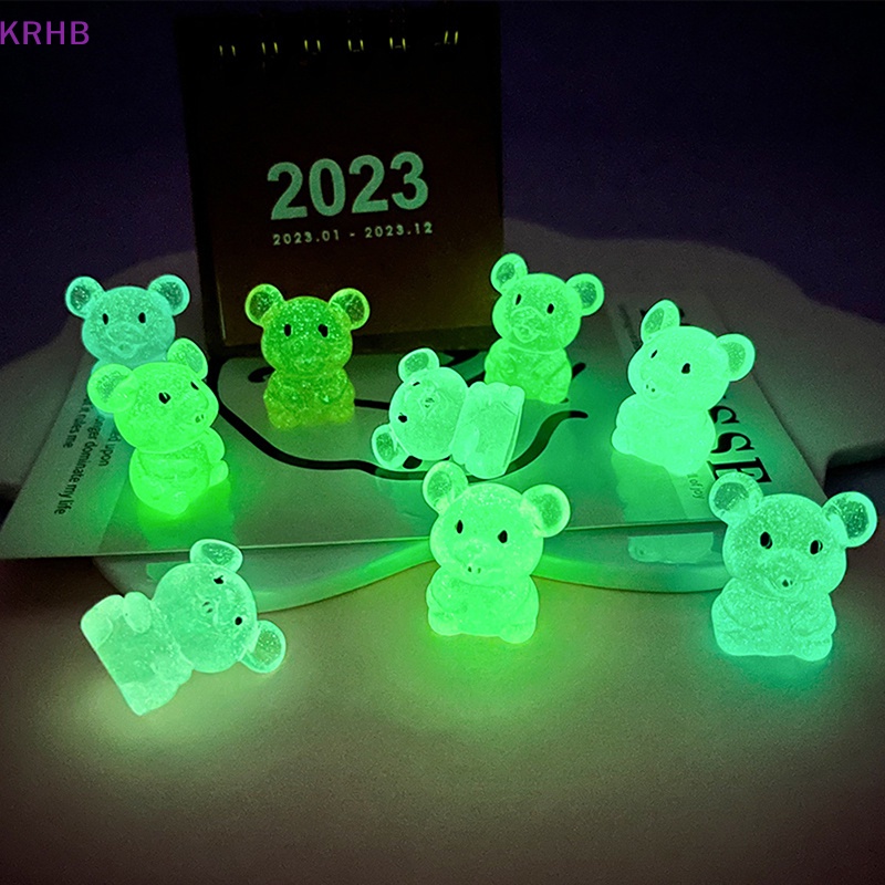 Set 2 Chú Chuột Hoàng Đạo Mini Phát Sáng Trong Bóng Tối Trang Trí Tiểu Cảnh Mới