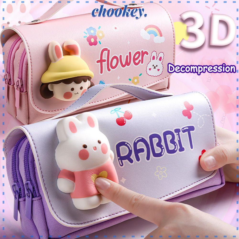 CHOOKEY Hộp Đựng Bút EVA Họa Tiết Không Gian 3D Dễ Thương Chống Thấm Nước Tiện Dụng