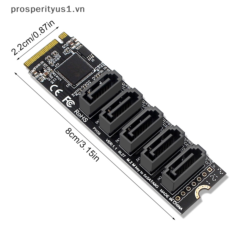 Card Chuyển Đổi PCI-E PCIE X4 X8 X16 Sang 6 Cổng 3.0 SATA M.2 NVME ASM1166 Chuyên Dụng