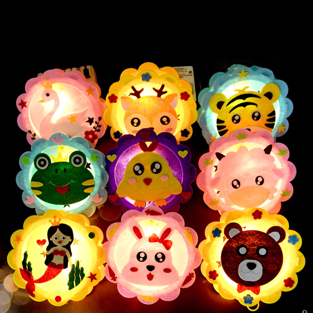 Lồng Đèn Treo Trang Trí Năm Mới Bằng Vải Không Dệt Phát Sáng Phong Cách Trung Hoa