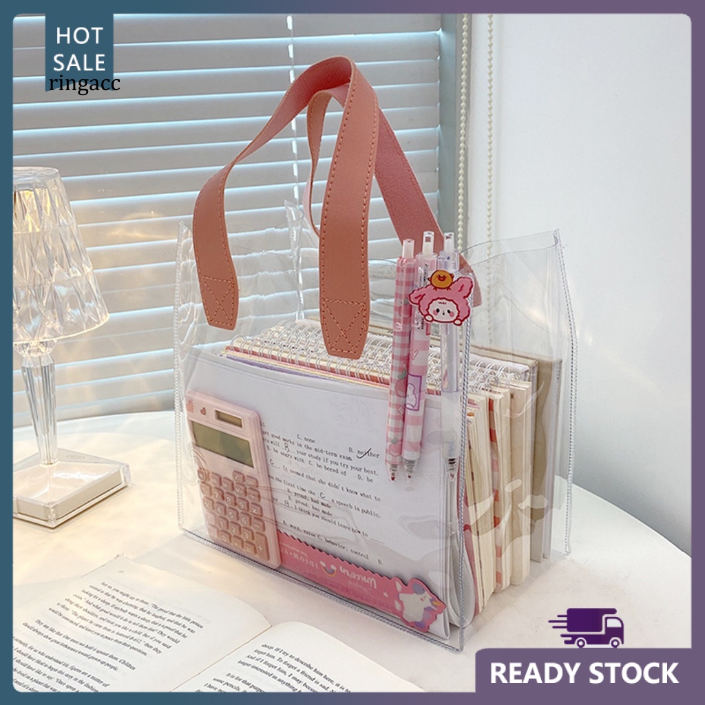 Túi Xách Tote Trong Suốt Sức Chứa Lớn Chống Sốc Chống Mài Mòn Có Tay Cầm Đa Ứng Dụng Cho Học Sinh