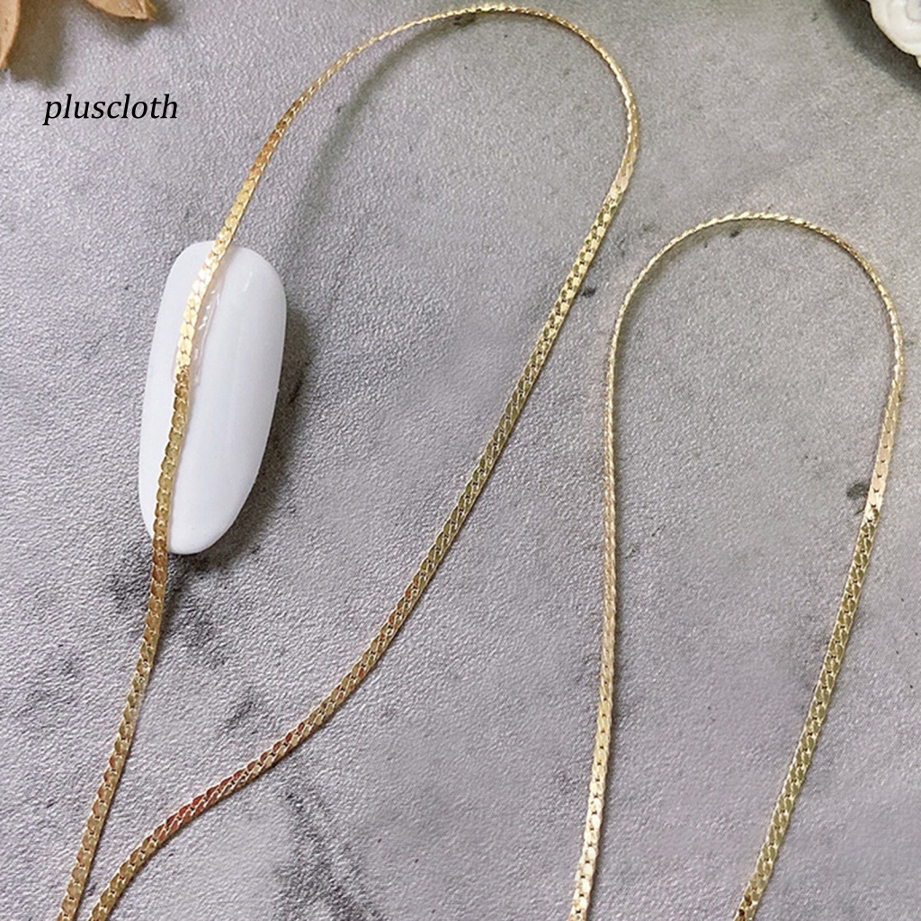 &lt; Plusclothing &gt; Chuỗi Dây Xích Ba Chiều Ánh Sáng Màu Vàng / Bạc Tự Trang Trí Móng Tay Nghệ Thuật Không Rơi Cho Salon