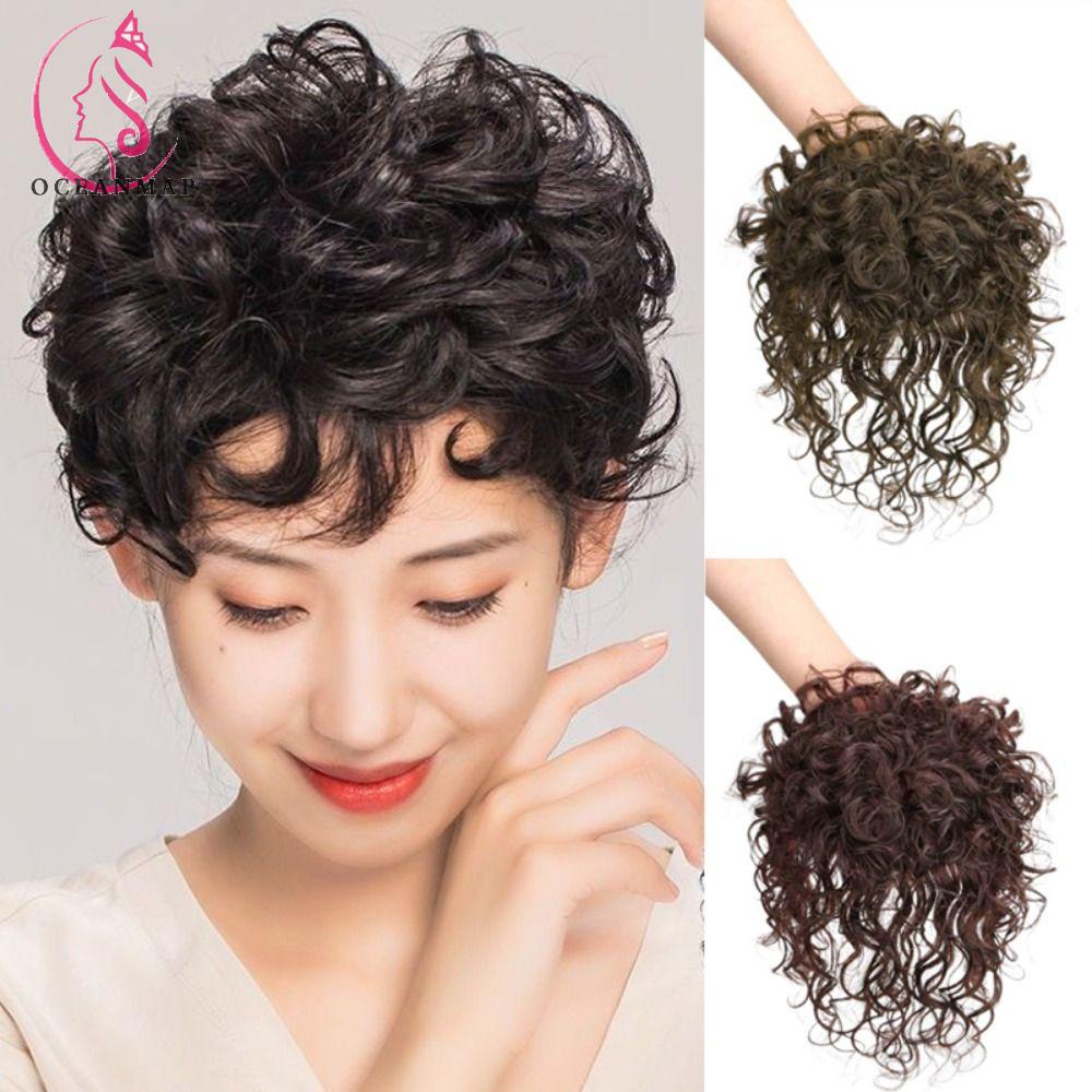 Bộ Tóc Giả Xoăn Mềm Màu Nâu / Đen Vô Hình Cách Nhiệt Dành Cho Nữ