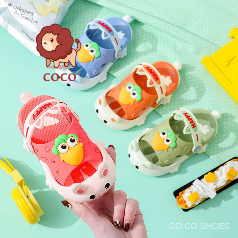 Giày Sandal Đế Mềm Khoét Lỗ In Hình Thỏ Cà Rốt Dễ Thương Thời Trang Mùa Hè Cho Bé 1-5 Tuổi