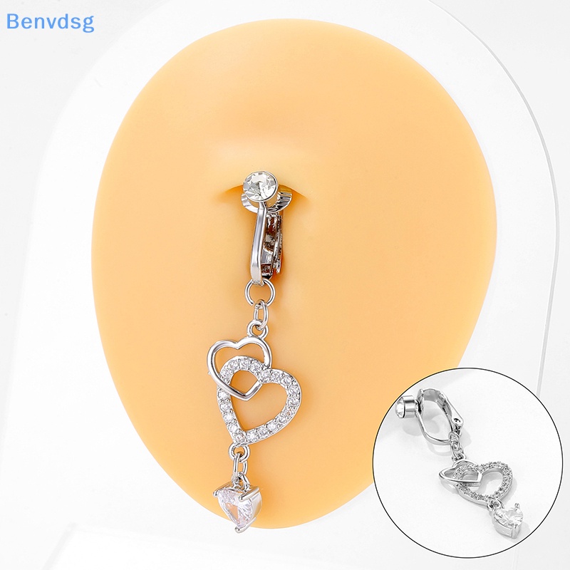 Benvdsg > Khuyên Rốn Thép Trắng Đính Đá Zircon Hình Trái Tim Không Cần Khoan Lỗ Sáng Tạo Thời Trang Cho Nữ well