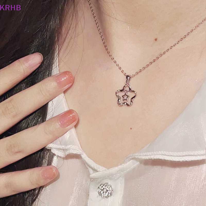 Vòng cổ Mặt Hình Ngôi Sao Rỗng Bằng Hợp Kim Màu Bạc Đơn Giản Thời Trang Dành Cho Nữ Y2k Mới