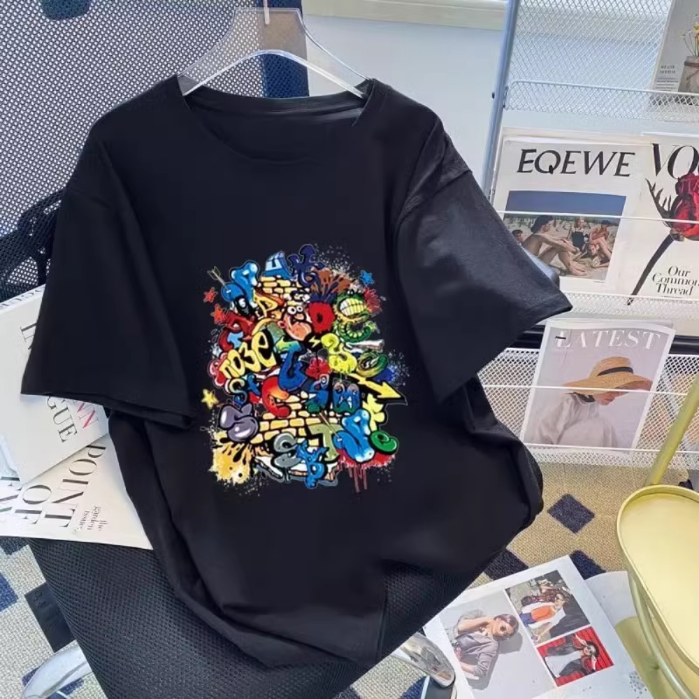 Áo Thun Ngắn Tay In Họa Tiết Hoạt Hình Thời Trang Dành Cho Cả Nam Và Nữ