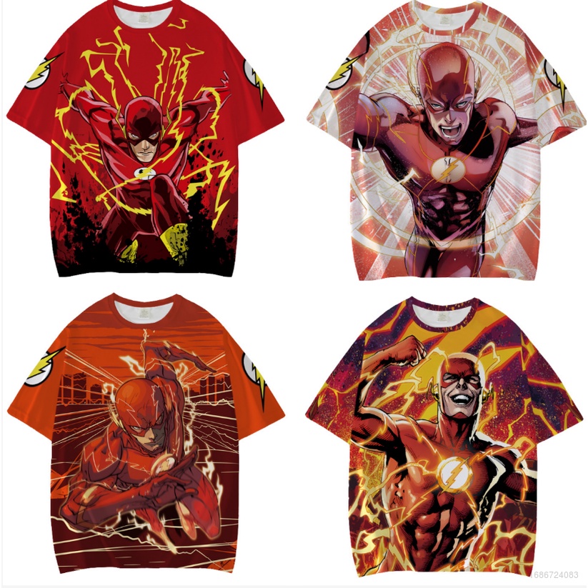 Ellen Áo Thun Tay Ngắn Hóa Trang Nhân Vật Barry Allen Phim THE FLASH Cỡ Lớn Unisex