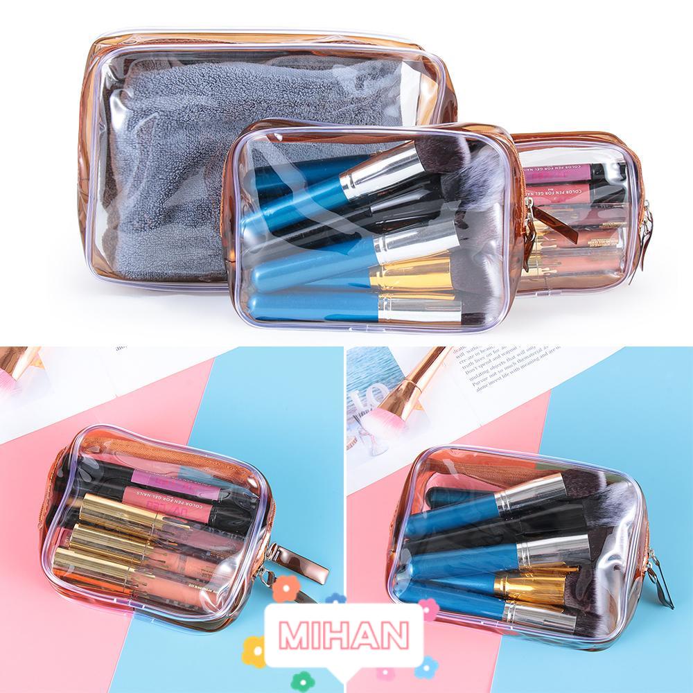 Túi Đựng Mỹ Phẩm MIHAN1 Trong Suốt Chống Thấm Nước Có Khóa Kéo Bảo Vệ Môi Trường