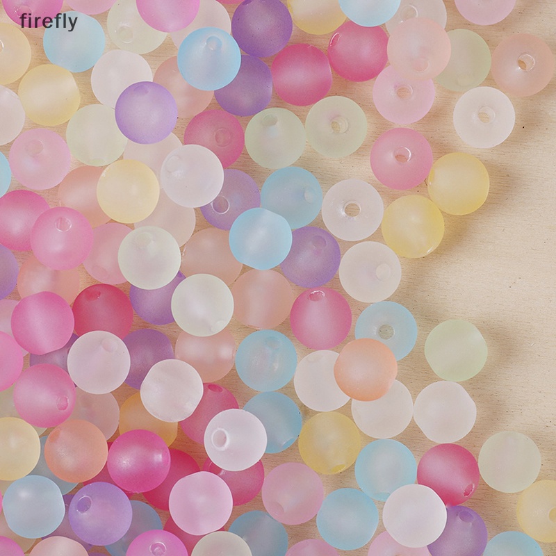 Set 100 Hạt Tròn Xỏ Lỗ 6mm Nhiều Màu Làm Trang Sức DIY