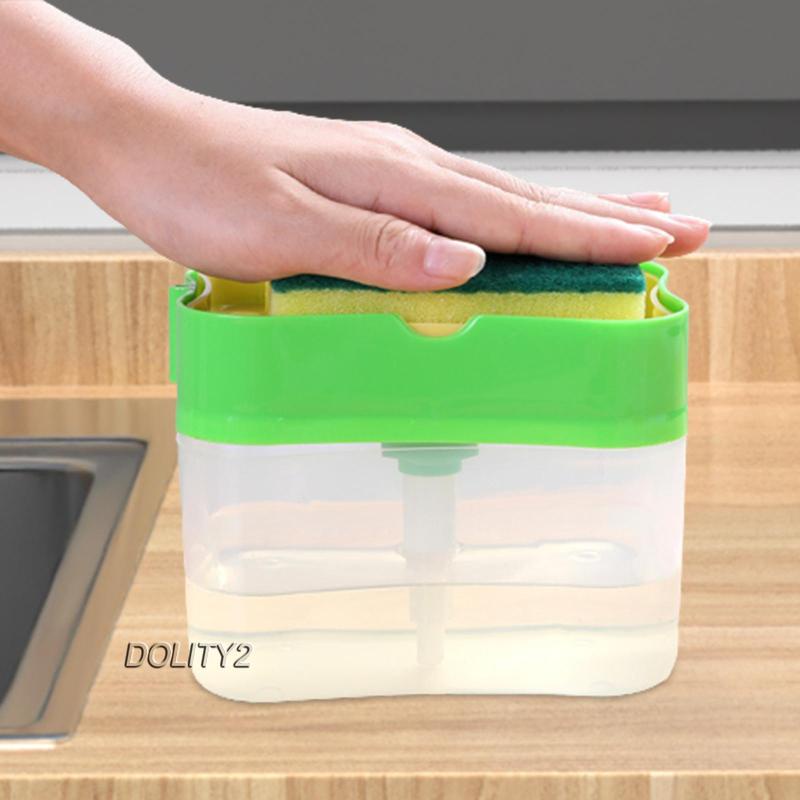 Bình Đựng Xà Phòng Rửa Chén 2 Trong 1 Kèm Giá Đỡ Bọt Biển Tiện Dụng