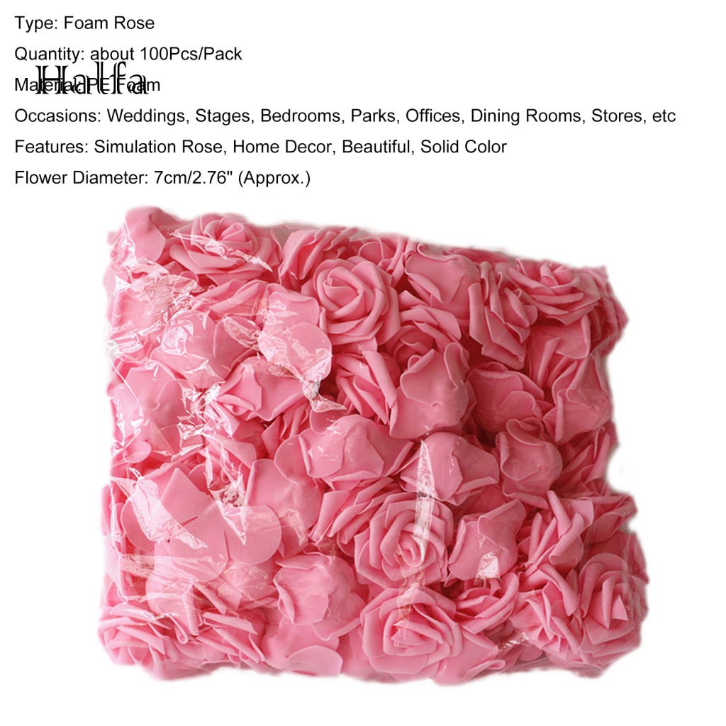 Set 100 Bông Hồng Xốp Nhẹ Không Phai Màu Trang Trí Sân Vườn