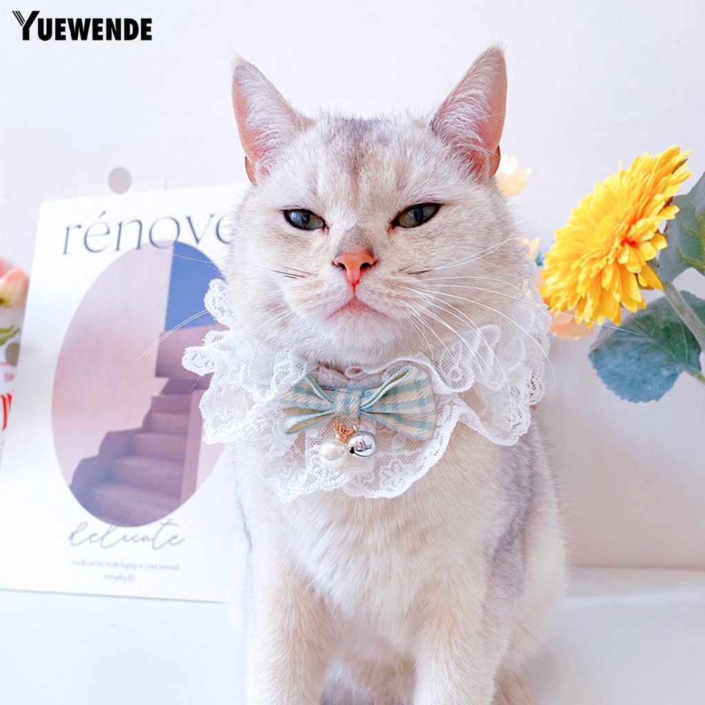 Yq.e Khăn Choàng Cổ Viền Ren Thoáng Khí Nhiều Màu Sắc Cho Thú Cưng