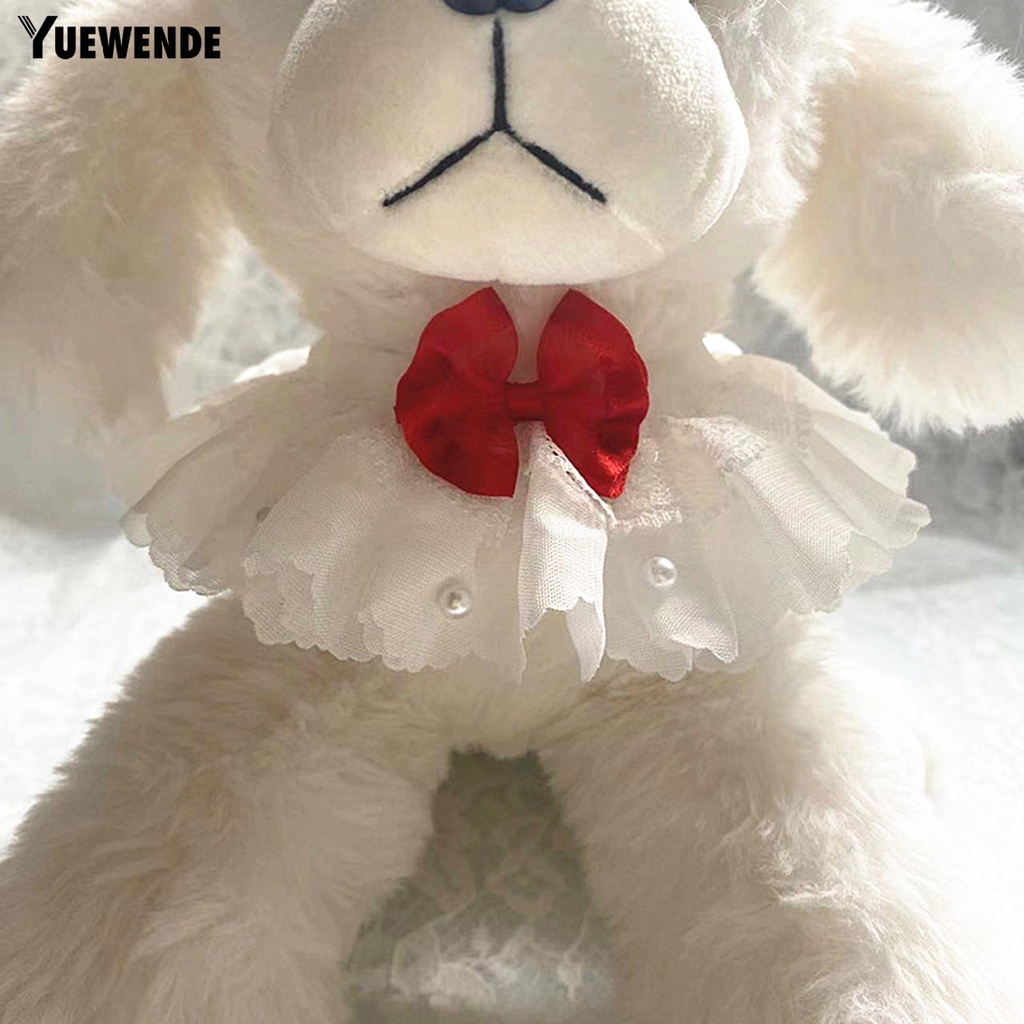 Yq.e Vòng Cổ Yếm Phối Ren Trọng Lượng Nhẹ Trang Trí Hình Cà Vạt Đỏ Mặc Hàng Ngày Thanh Lịch