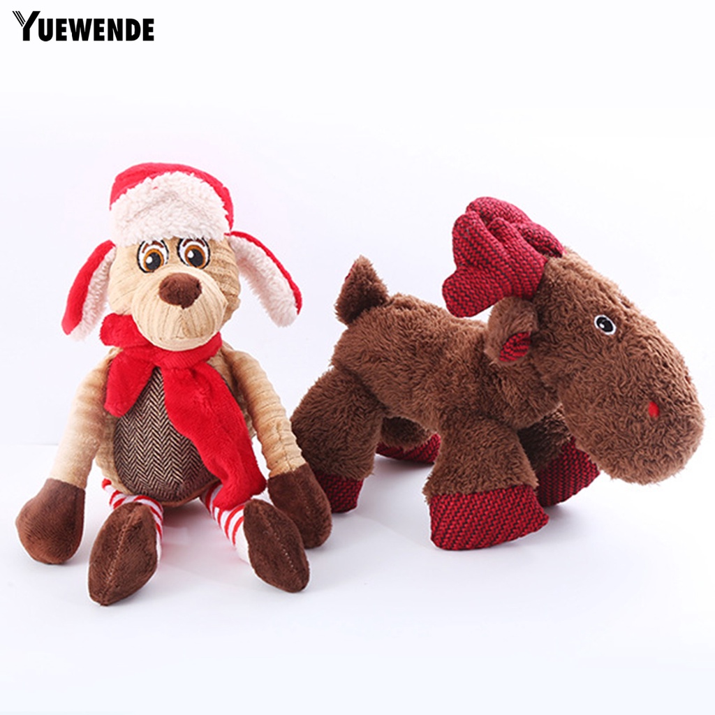 Đồ Chơi Nhồi Bông Hình Tuần Lộc Giáng Sinh Mềm Mại Giúp Giảm Căng Thẳng Dành Cho Cún Cưng