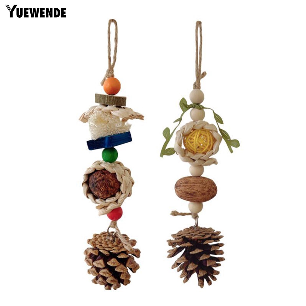 Đồ Chơi Nhai Gặm Hình Nón Có Dây Đeo Chống Cắn Dễ Treo Cho Chim Vẹt