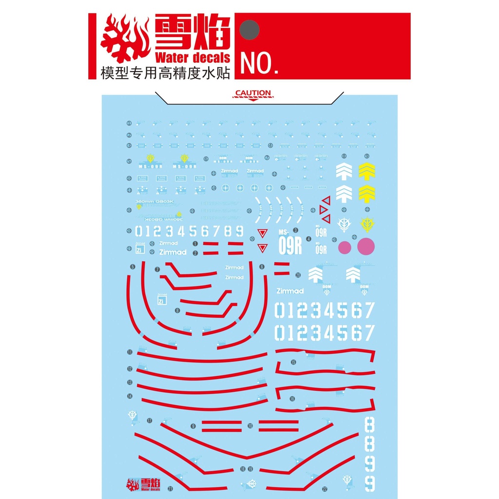 Decal trượt nước huỳnh quang xueyan mg 88 rick dom